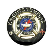 3" Masonic Car Emblem Gold Kinght Templar Auto Truck Motorcycle Decal Sticker Badge With Red Adhesive 2024 - buy cheap