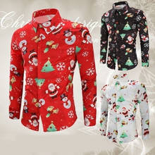 Рубашка мужская с принтом снежинок, модная повседневная сорочка с рождественским принтом, Топ с длинным рукавом, мужская одежда 2024 - купить недорого
