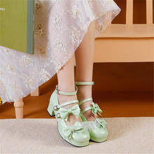 PXELENA-zapatos Lolita JK LO para mujer, calzado femenino de talla grande 34-46, con nudo de mariposa, para fiesta, boda, Cosplay 2024 - compra barato