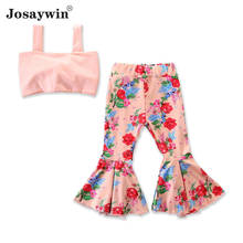 Josaywin Girl Clothes Summer Children Suits Kids Girls 2 Pieces Sets Short Sleeve Top+ pant Cute Sling Girl Baby Clothes Sets 2024 - buy cheap