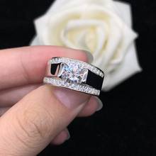 1Ct Round Cut Diamond Male Men's Ring 18K 750 White Gold Ring Great High Cost Customize AU750 Fine Wedding Ring 2024 - buy cheap