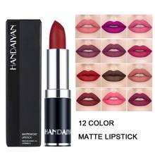 12 Colors Matte Lipstick Tubes Waterproof Pigment Long Lasting Nude Sexy Lipstick Makeup For Women 2024 - buy cheap