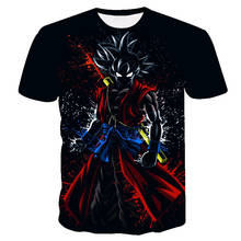 Camisa masculina de manga curta do goku black, camiseta 3d casual da moda para batalhas do vegeta, anime 2021, fashion, criativa, 2021 2024 - compre barato