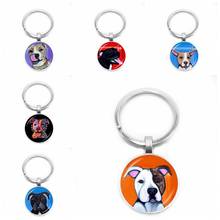 1 pçs super chaveiro presente moda personalidade bonito do cão de estimação vidro convexo chaveiro carteira pingente jóias 2024 - compre barato