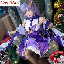 Cos-Mart Game Genshin Impact Keqing Cosplay Costume Fashion Purple Combat Uniform Halloween Party Role Play Clothing Custom-Make 2024 - buy cheap