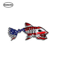 HotMeiNi Bone Fish USA Sticker Printed Digital Vinyl Decal bumper window Car Laptop Car Sticker 13x13cm