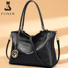 FOXER-Bolso Vintage de cuero de vaca para mujer, bolsa cruzada de hombro con patrón de cocodrilo, Top de vacaciones, bolso para viaje 2024 - compra barato