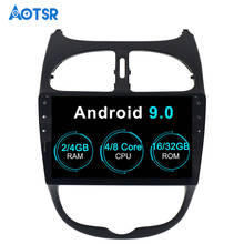 AOTSR Android 9.0 Car DVD Player GPS Glonass Navigation multimedia for Peugeot 206 2000-2016 Auto BT Radio Audio Video player 2024 - buy cheap