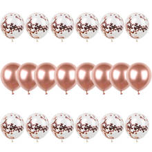 Balões de confete ouro rosado, balões metálicos cromados, decoração de aniversário, festa, casamento, globais, 20 peças 2024 - compre barato