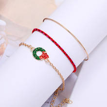 Nueva pulsera de Navidad, árbol de Navidad, corona de santa claus, regalo, trineo, accesorios de joyería decorativos 2024 - compra barato