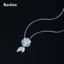 Bastiee-collar de cristal para mujer, joyería de plata de ley 925, colgante de hoja, cadena de eslabones, flor de ciruelo, accesorios chinos 2024 - compra barato