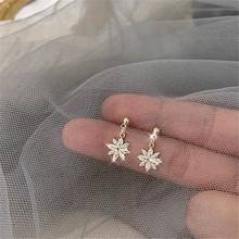 Dainty Cute Flower Drop Earrings Fashion Charm Aesthetic Elegant Jewelry For Women Wedding Engagement Party Valentine's Day Gift 2024 - buy cheap