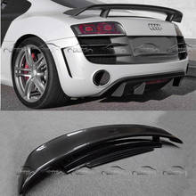 R8 Car Styling Carbon Fiber Rear Trunk Lip Spoiler Splitter Wing for Audi R8 V8 V10 2007-2016 2024 - buy cheap