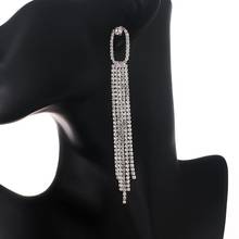 YFJEWE-pendientes colgantes con borlas cuadradas y diamantes de imitación para mujer, joyería bonita, accesorios de moda, regalo E692 2024 - compra barato