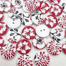 New 25/50pc Mix Color Flowers  Wood Buttons 20mm Sewing Mix Lots WB731 2024 - buy cheap