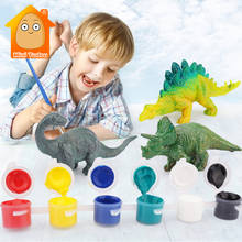 6 шт. DIY Раскрашивание животных Динозавр Модель 3D Рисунок граффити набор Коллекция Развивающие игрушки для детей подарок 2024 - купить недорого