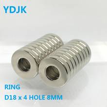 10PCS/LOT Ring Magnet 18x4 Hole D8 Strong N35 NdFeB Magnets 18*4 Hole 8 Permanent Neodymium MAGNET 18x4-8 2024 - buy cheap