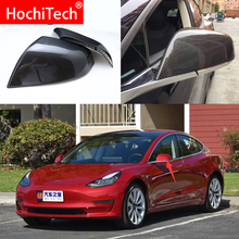 For Tesla model3 Model 3 2016 2017 2018 2019 Carbon Fiber Rear View Mirror Cover Add on With double sided tape 2024 - buy cheap