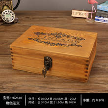 Zakka-caixa de armazenamento de madeira retrô com tampa, estilo clássico, vintage e de boa qualidade 2024 - compre barato