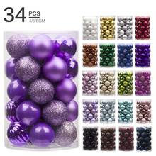 34pcs Christmas Tree Ball Sets 8cm 6cm 4cm Christmas Decorations Wedding Home Party Ornaments Xmas Hanging Bauble Decor Gifts 2024 - buy cheap
