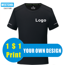 Летняя быстросохнущая дышащая спортивная простая футболка WESTCOOL, индивидуальная рубашка с коротким рукавом и логотипом на заказ 2024 - купить недорого