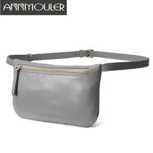 Fanny Pack for Women Pu Leather Waist Bag Purse Fashion Zipper Chest Bag Simple Waist Belt Bag Grey Bum Pouch Leather Phone Bag 2024 - buy cheap