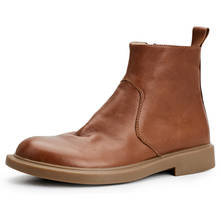 Botas de couro genuíno de alta qualidade dos homens botas de couro genuíno botas de couro de vaca de alta qualidade 2024 - compre barato