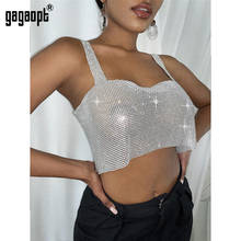 Gagaopt Women Sexy Casual Tank Top Vest Sling Sleeveless Night Club Wearing Summer Crop Top Beautiful Rhinestone Top 2024 - buy cheap