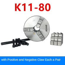 Mini mandril de torno K11-80 de 3 pulgadas, 3 mandíbulas K11 de 80mm con llave y tornillos de acero endurecido para máquina de perforación 2024 - compra barato