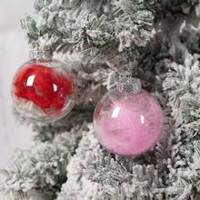 Bolas de Navidad transparentes con pluma colgante, adorno de adorno navideño para el hogar, decoración de árbol de Navidad, regalo, 2/3 Uds. 2024 - compra barato