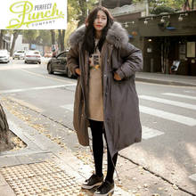 Jacket 2021 Winter Korean Style Long Thick Coat Women Big Fur Collar Female Jackets Women's Clothing Abrigo Mujer WPY1070 2024 - buy cheap