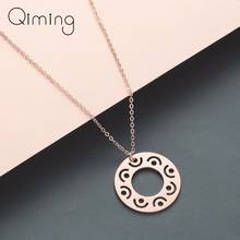 2020 Rose Gold Circle Round Ethnic Necklace For Women Girls Arabic Jewelry Evil Eyes Necklaces Pendants Female 2024 - buy cheap