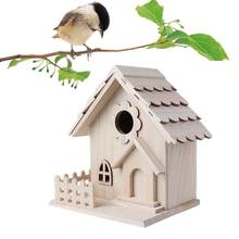 Креативный деревянный птичий домик, забор, птичий домик, подвесной садовый декор, практичное Птичье гнездо, деревянная коробка, птичья клетка, украшение для дома 2024 - купить недорого
