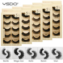 YSDO-5 pares de pestañas gruesas, pelo Natural, 3D, visón, pestañas dramáticas, volumen largo, esponjoso, Cilios de imitación, maquillaje espectacular 2024 - compra barato