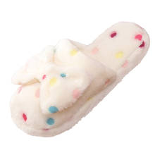 New Women Winter Warm slippers ladies home flock Bow Dots Cotton Slipper Indoor Non-Slip Shoes pantuflas mujer invierno A40 2024 - buy cheap