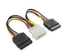 10 Uds --- nuevo conector de alimentación de 4 pines a 2x Serial ATA HDD Cable adaptador de corriente 2024 - compra barato