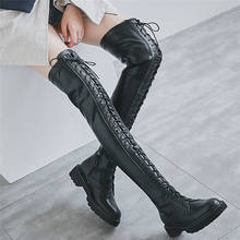 Thigh High Winter Oxfords Shoes Women Lace Up Strappy Over The Knee High Motorcycle Boots Female Long Shaft Fashion Sneakers 2024 - compre barato