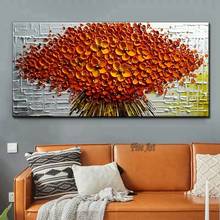 3D Knife Flowers Abstract Oil Painting Modern Hand-painted Wall Art Living Room Picture Home Decoration Painting No Framed 2024 - buy cheap