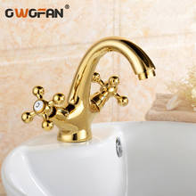 Basin Faucets Dual Handle Bathroom Sink Taps Gold Modern Hot and Cold Mixer Ceramic Cartridge Deck Mounted Crane WS-8422B 2024 - buy cheap