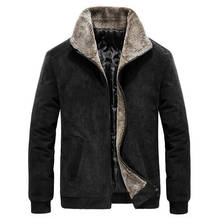 Chaqueta cálida de algodón para hombre, chaqueta informal de pana gruesa, de color sólido, de talla grande, para invierno 2024 - compra barato