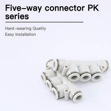 1pcs Pneumatic reducer PK five-way PK4 PK6 PK8 PK10 PK12 pneumatic air tube cylinder quick plug connector white 2024 - buy cheap