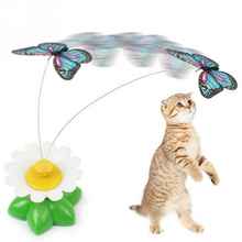 Automatic Electric Rotating Cat Toy Colorful Butterfly Bird Animal Shape Interactive Pet Dog Kitten Interactive Training Cat Toy 2024 - buy cheap