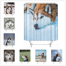 Meife-cortina de ducha personalizada de alta calidad, cortina impermeable de tela de poliéster para baño, perro Husky Siberiano 2024 - compra barato