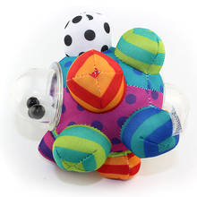 Мягкие шариковые игрушки для новорожденных, музыкальная кровать, колокольчик, Детская тактильная погремушка из ткани, мяч, От 0 до 1 года, детская игрушка, мяч для ловли рук 2024 - купить недорого