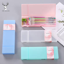 Pure Color Transparent PP Pencil Case Pencil Box Plastic Stationery Box School Stationery Office Supplies Candy Color Pencil Box 2024 - buy cheap