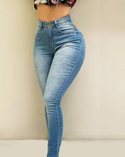 Женские модные повседневные обтягивающие джинсы, длинные брюки, большие размеры 2XL3XL, женские брюки с высокой талией и карманами, дизайнерские Джинсовые штаны, леггинсы 2024 - купить недорого
