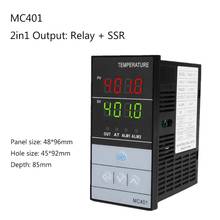 Реле MC401 2 в 1 + регулятор температуры выхода SSR термостат PID, ℃/℉ для универсальных входов K,E,J, термопары Pt100 85-265VAC 2024 - купить недорого