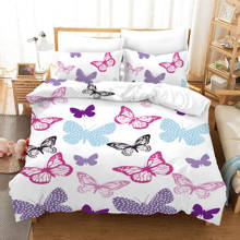 Beautiful Butterfly Pattern Down Quilt Cover Bedding Set Stylish Pillowcase Home Textile Bedroom Decoration for Full Size 2024 - buy cheap