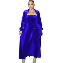 Two Piece Set Africa Clothes African New Dashiki Fashion Velvet Jumpsuit Suit Top Trousers Super Elastic Party For Women Outfits 2024 - buy cheap