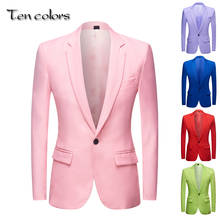 Men's Apple Green yellow  Pink Blue  Red Colorful Fashion Suit Jacket Wedding Groom Stage Singer Prom Slim Fit Blazers Coat 2024 - buy cheap
